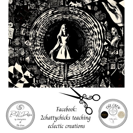 Decoupage Hypnotic Wonderland Rabbit Hole Fantasy Seidenpapier