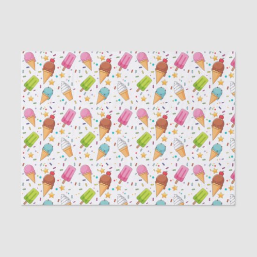 Decoupage Ice Cream Birthday Party Seidenpapier (Vorderseite)