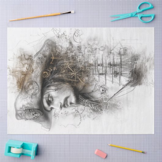 Decoupage Illustration Pirate Art Seidenpapier (Basteln)