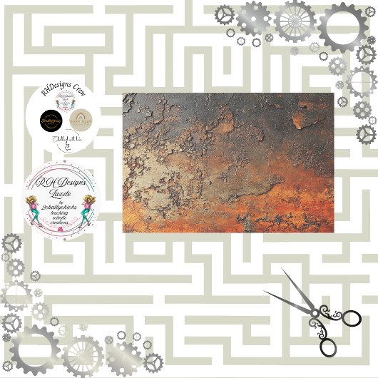 Decoupage Imitats beenden Patina Kupfer Seidenpapier