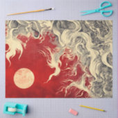 Decoupage Imitats Japanisch Sun & Red White Wirbel Seidenpapier (Basteln)