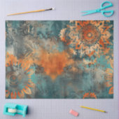 Decoupage Imitats Mixed Media Patina Burnt Orange Seidenpapier (Basteln)