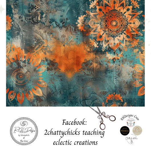 Decoupage Imitats Mixed Media Patina Burnt Orange Seidenpapier