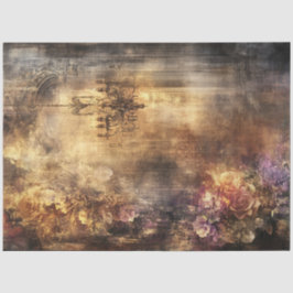 Decoupage Imitats Vintag Warme Erde Tone Kronleuch Seidenpapier