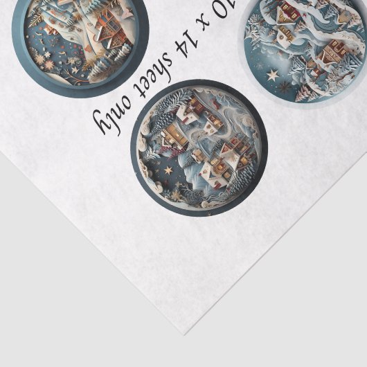 Decoupage IOD Snow Globe Molds Winter Village 3" Seidenpapier (Ausschnitt)