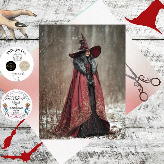 Decoupage Irische Winterhexe des Lichts Seidenpapier