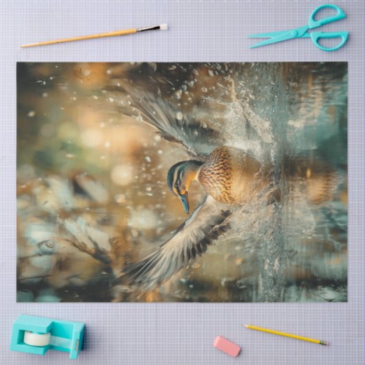 Decoupage Jagd Mallard Entenlandung Seidenpapier (Basteln)