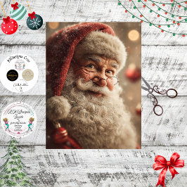 Decoupage Jolly Santa Close-up Festive Christmas  Seidenpapier