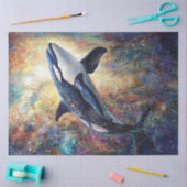 Decoupage Killer Whale Vibraning Abstrakte Malerei Seidenpapier (Basteln)