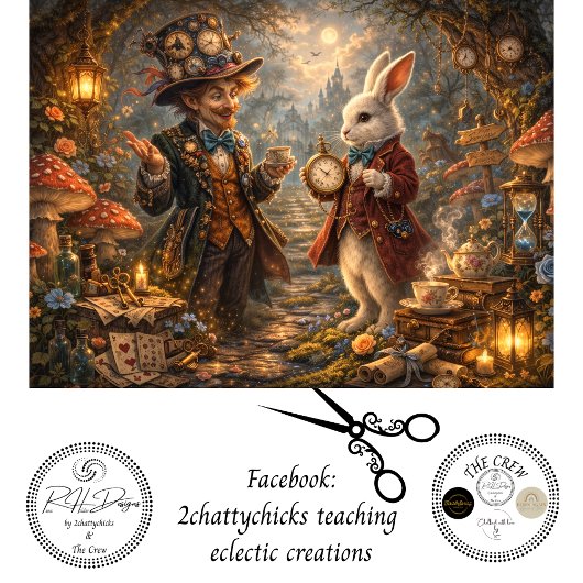 Decoupage Kneeling Woodland Timekeeper Rabbit Seidenpapier