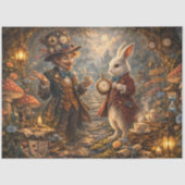 Decoupage Kneeling Woodland Timekeeper Rabbit Seidenpapier (Vorderseite)