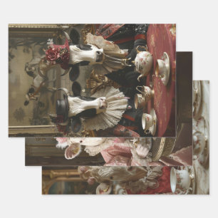 Decoupage Kühe Vintage Whimsischer Landkühe Geschenkpapier Set