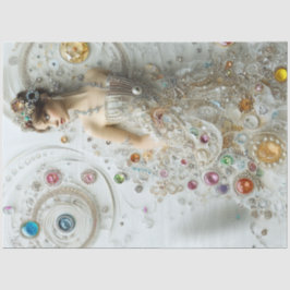 Decoupage Lady Jewelry Art Swirling Muster Seidenpapier