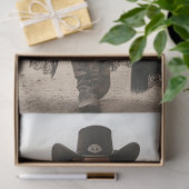 Decoupage Lady Sheriff im Schwarzen Western Style Seidenpapier (Geschenk)