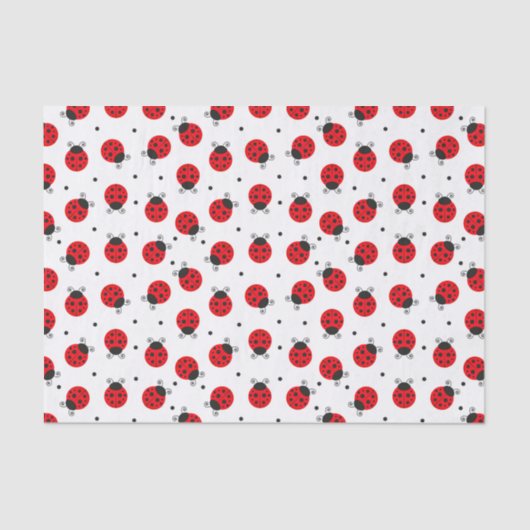Decoupage Ladybug Insekt Red Tissue Paper Seidenpapier (Vorderseite)