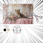 Decoupage Landscape Leopard Romantic Pink Floral Seidenpapier