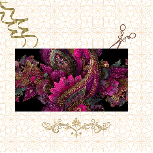 Decoupage Landscape Paisley Magenta Tapesta Seidenpapier