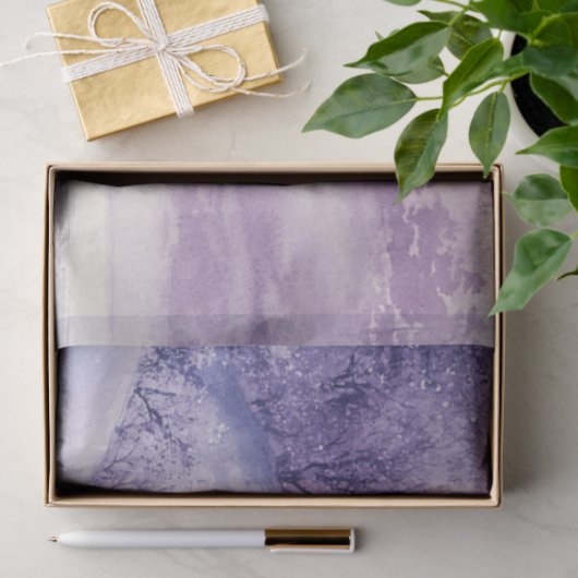 Decoupage Landscape Schnee bedeckt Purpurrot Weiß Seidenpapier (Geschenk)