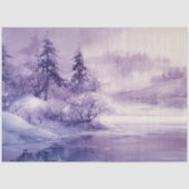 Decoupage Landscape Schnee bedeckt Purpurrot Weiß Seidenpapier (Vorderseite)