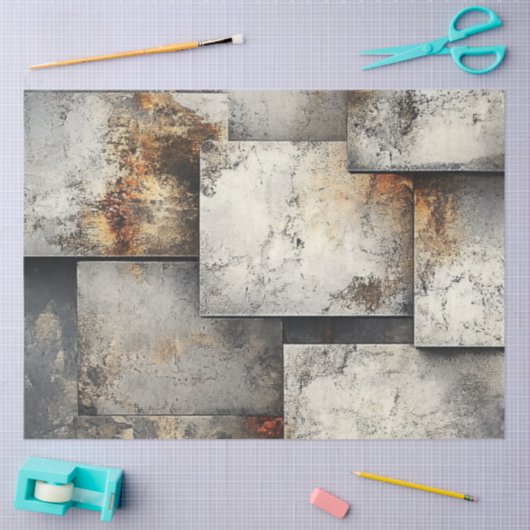 Decoupage Landscape Silver Rust Imitats Hintergrun Seidenpapier (Basteln)