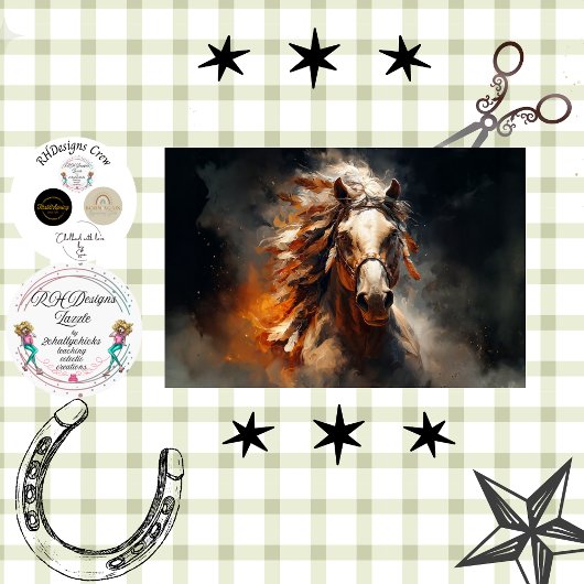 Decoupage Landscape White Stallion Mystical Scene Seidenpapier