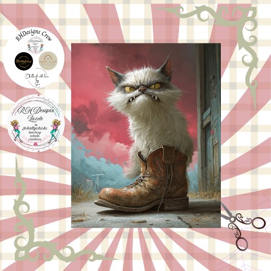 Decoupage Launische Grumpy Cat Seidenpapier