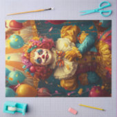Decoupage Lebendiger Clown gelb, blau rot Seidenpapier (Basteln)