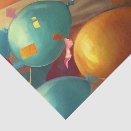 Decoupage Lebendiger Clown gelb, blau rot Seidenpapier (Ausschnitt)