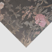 Decoupage Leopard auf rosa Samtsofa im französisch Seidenpapier (Ausschnitt)