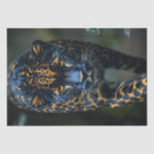 Decoupage Leopard Dunkle Spots Piercing Blick Seidenpapier (Vorderseite)