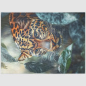 Decoupage Leopard Gesicht Blick in Dschungel-Blätt Seidenpapier (Vorderseite)