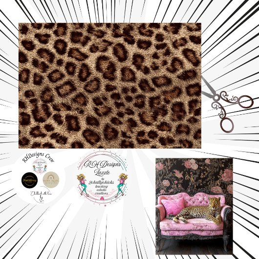 Decoupage Leopard Print Faux Texture Seidenpapier