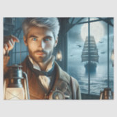 Decoupage Lighthouse Keeper Steampunk Viktorianisc Seidenpapier (Vorderseite)