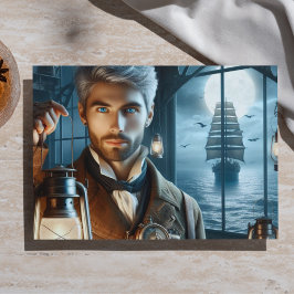 Decoupage Lighthouse Keeper Steampunk Viktorianisc Seidenpapier