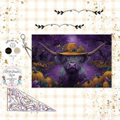 Decoupage Lila Halloween Highland Cow Pumpkin Seidenpapier