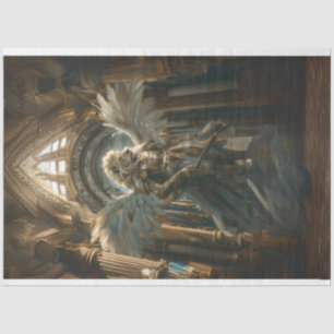 Decoupage Lion Guardian Sacred Hall Angel Wings Seidenpapier