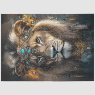 Decoupage Lioness Adorned Amerikanische Ureinwohne Seidenpapier