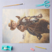 Decoupage Little Boy Riding Pony Wear Hat Seidenpapier (Basteln)