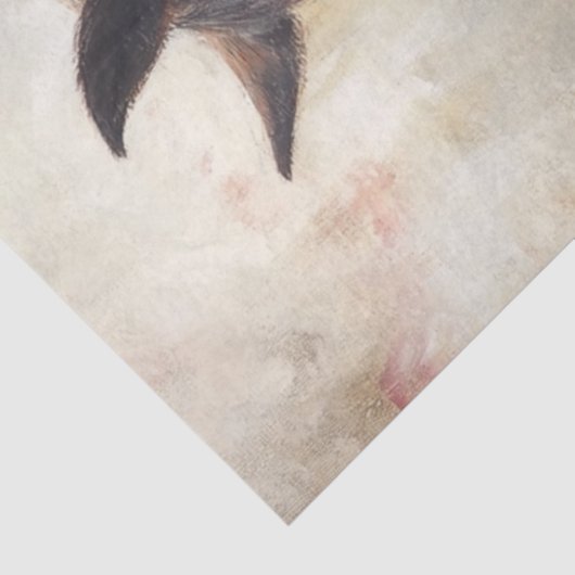 Decoupage Little Girl and Ihr Pferd Seidenpapier (Ausschnitt)