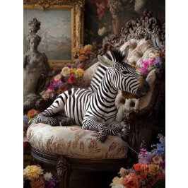 Decoupage Luxurious Zebra Vintag Sessel Seidenpapier