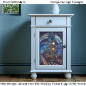 Decoupage Magical Steampunk Bahn Imitate Mosaic 06 Seidenpapier