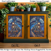 Decoupage Magical Steampunk Bahn Imitate Mosaic 06 Seidenpapier