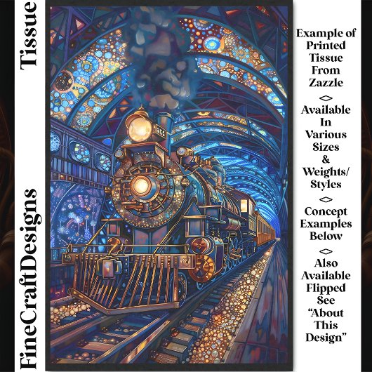 Decoupage Magical Steampunk Bahn Imitate Mosaic 06 Seidenpapier