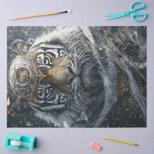 Decoupage Magnificent Lion Luxar Guardian Seidenpapier (Basteln)