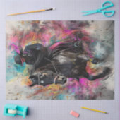 Decoupage Majestic Black Horse & Rider Vibrannt Seidenpapier (Basteln)