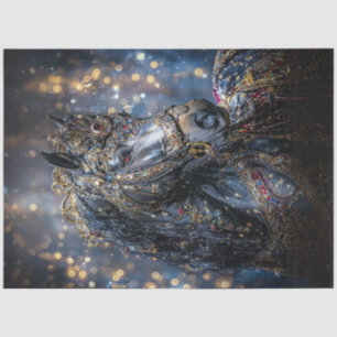 Decoupage Majestic Black Stallion Jewel begraben Seidenpapier