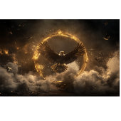 Decoupage Majestic Eagle Golden Ring Flying Seidenpapier