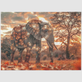 Decoupage Majestic Elephant Schöne Beleuchtung Seidenpapier