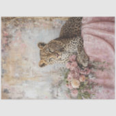 Decoupage Majestic Leopard Bouquet Blume Couch Seidenpapier (Vorderseite)