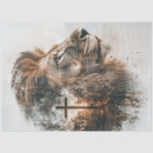 Decoupage Majestic Lion & Cross Seidenpapier (Vorderseite)